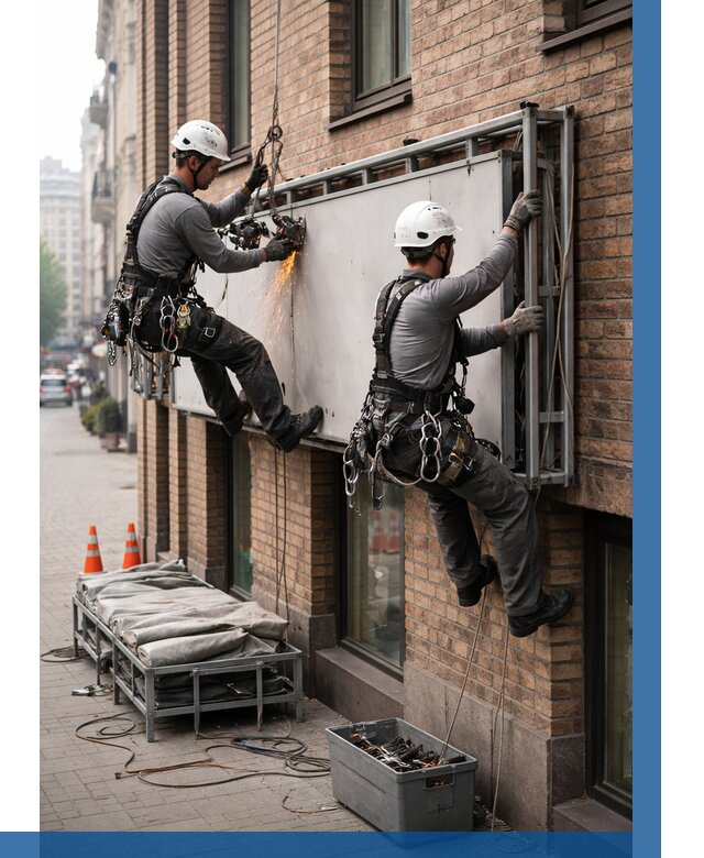 Демонтаж рекламной вывески в Шебекине от 6618 р. | ВЫСОТНИК-Шбк