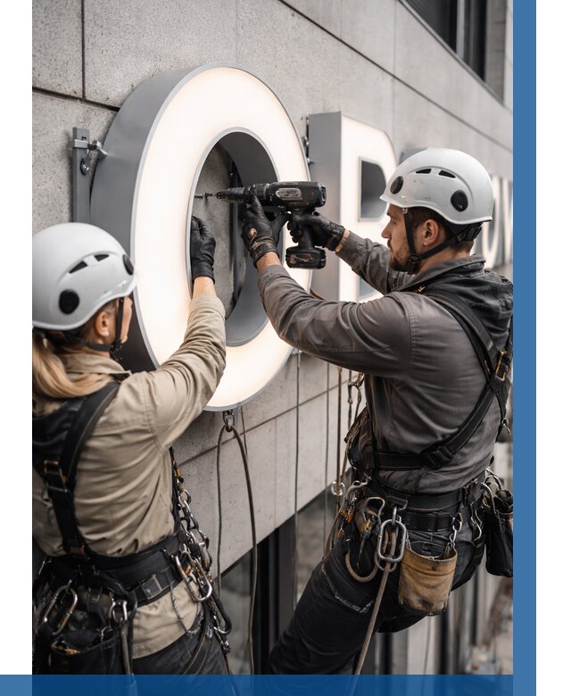 Монтаж световых букв в Шебекине от 3054 р. под ключ ВЫСОТНИК-Шбк