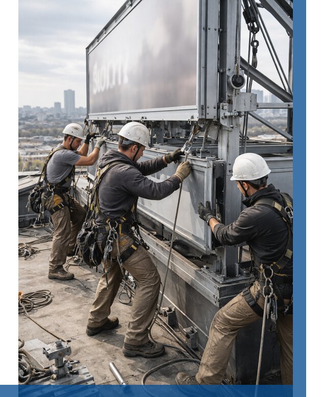 Монтаж крышной рекламной конструкции в Шебекине от 61086 р.|ВЫСОТНИК-Шбк