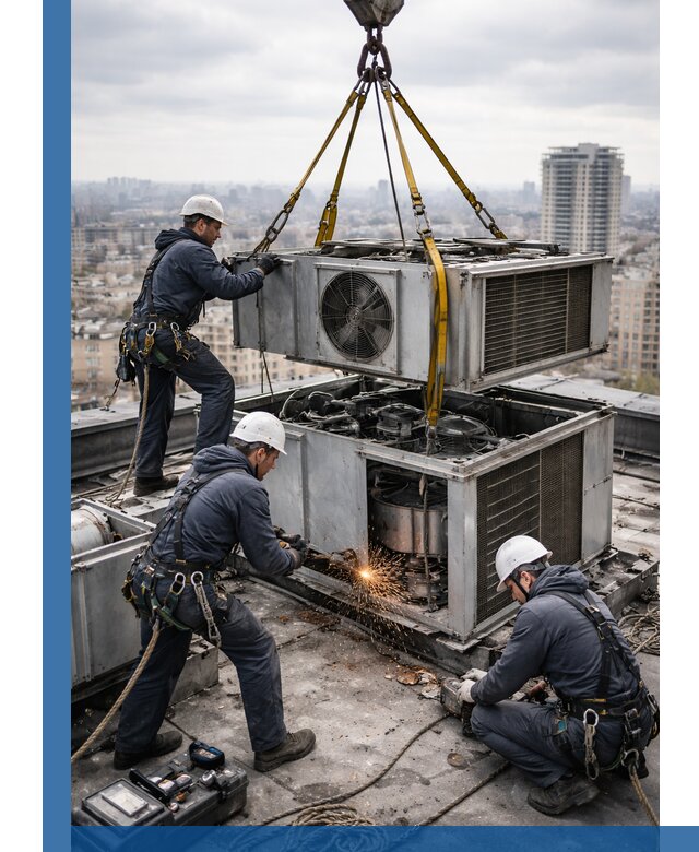 Демонтаж крышной установки в Шебекине любой сложности