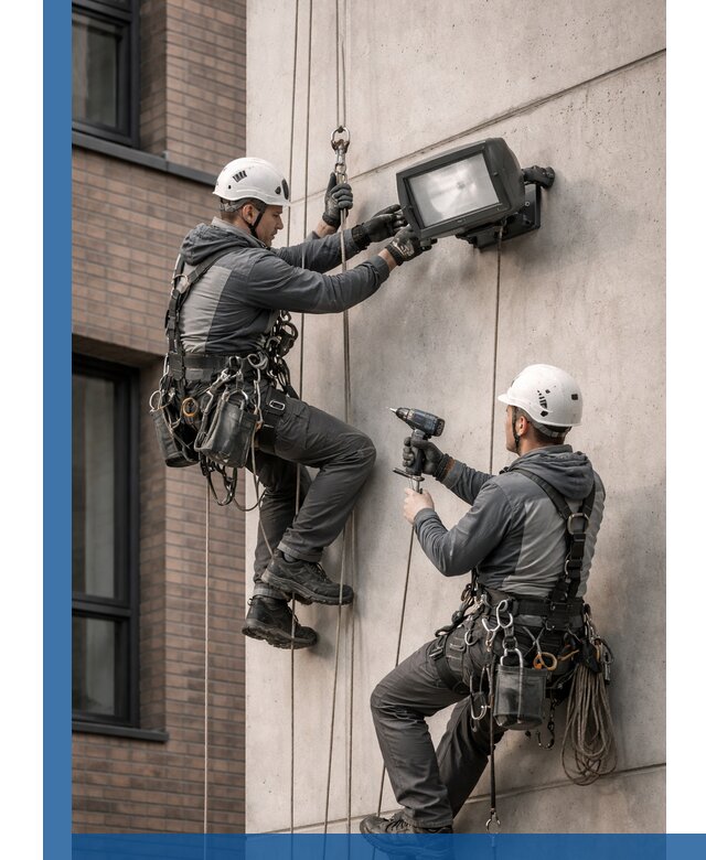 Профессиональный монтаж фасадных прожекторов в Шебекине под ключ