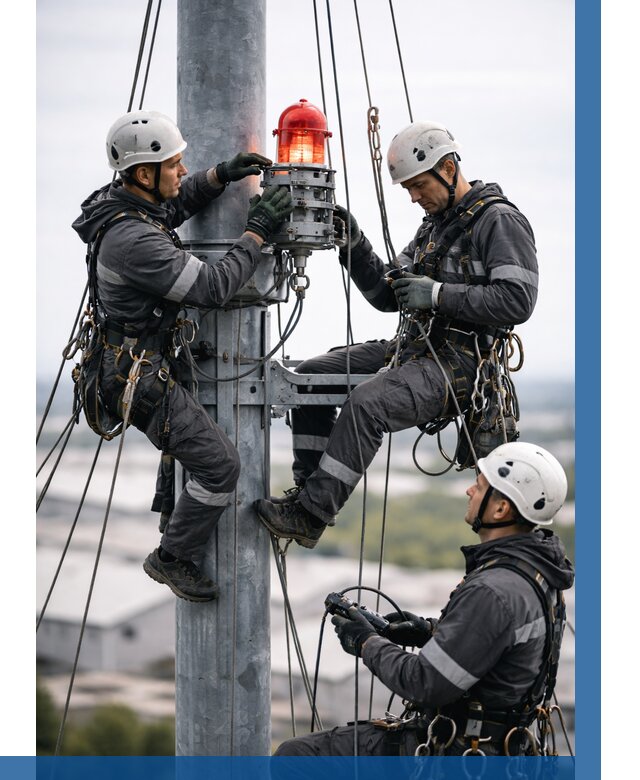 Монтаж заградительных огней в Шебекине от 8654 р. | ВЫСОТНИК-Шбк