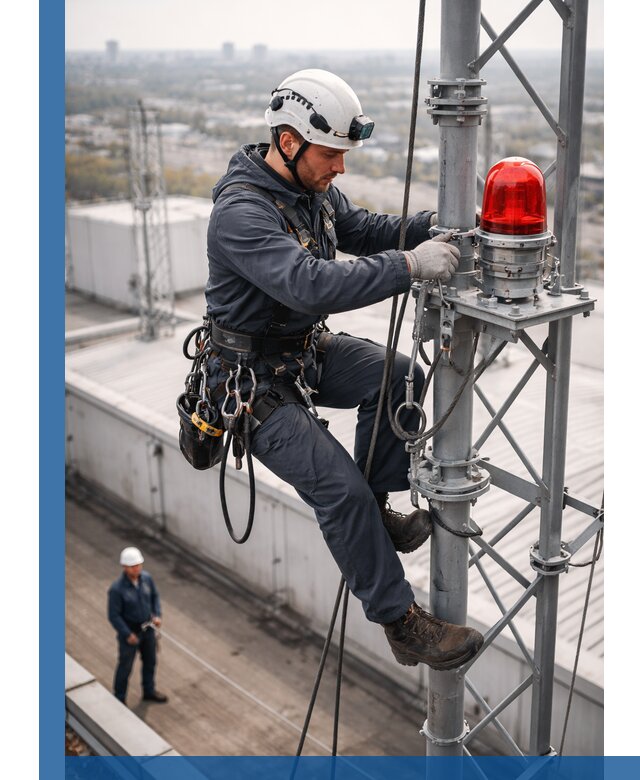 Монтаж заградительных огней и обслуживание объектов в Шебекине