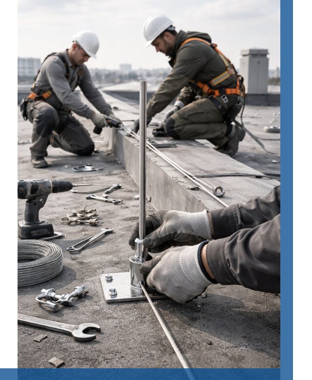 Монтаж молниезащиты на кровле в Шебекине цена от 25453 р. | ВЫСОТНИК-Шбк