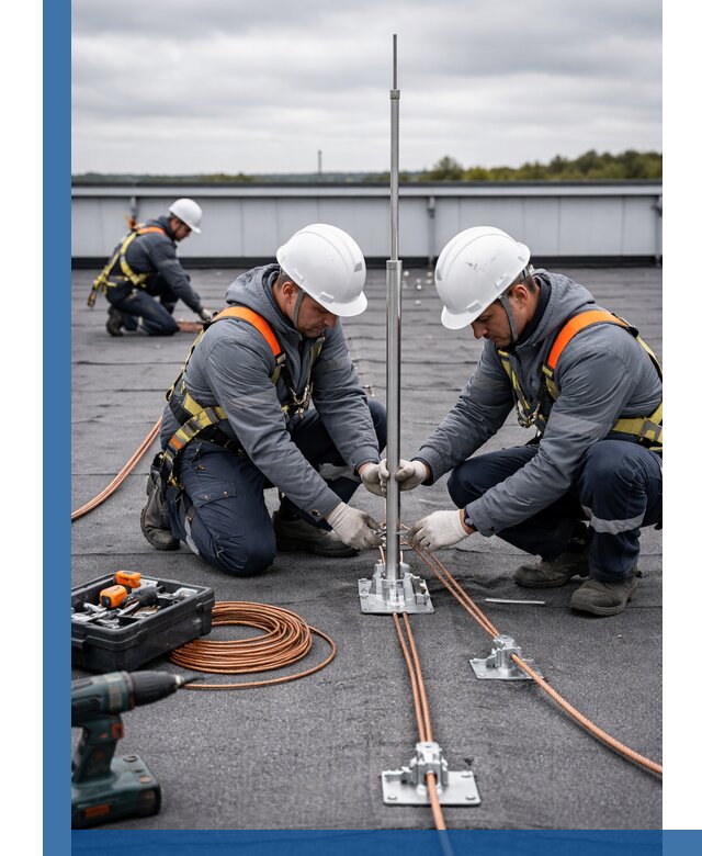 Монтаж молниезащиты на кровле в Шебекине под ключ с гарантией