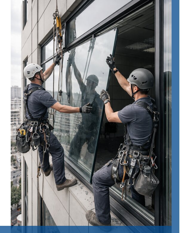 Замена стеклопакетов на высоте в Шебекине от 5600 р. | ВЫСОТНИК-Шбк