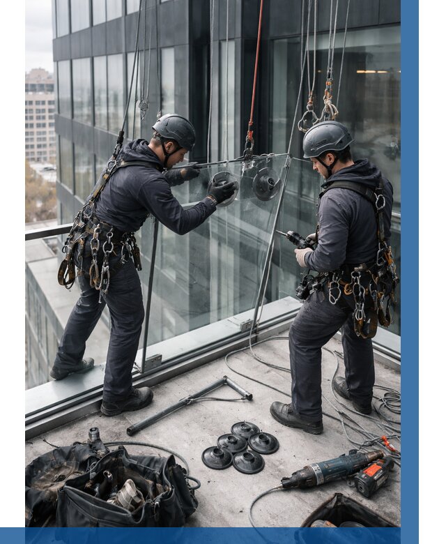 Монтаж стеклянных ограждений в Шебекине от 2545 р. | ВЫСОТНИК-Шбк