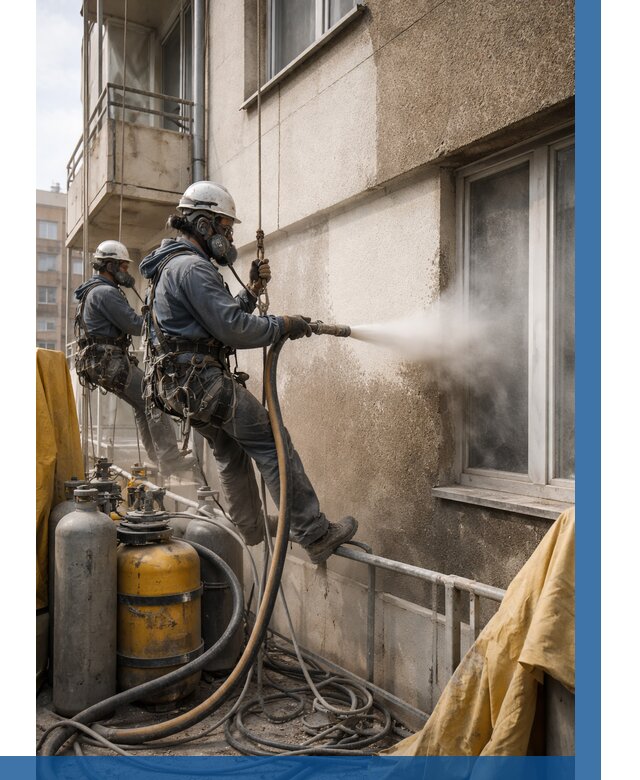 Пескоструйная очистка фасада в Шебекине от 662 р. | ВЫСОТНИК-Шбк