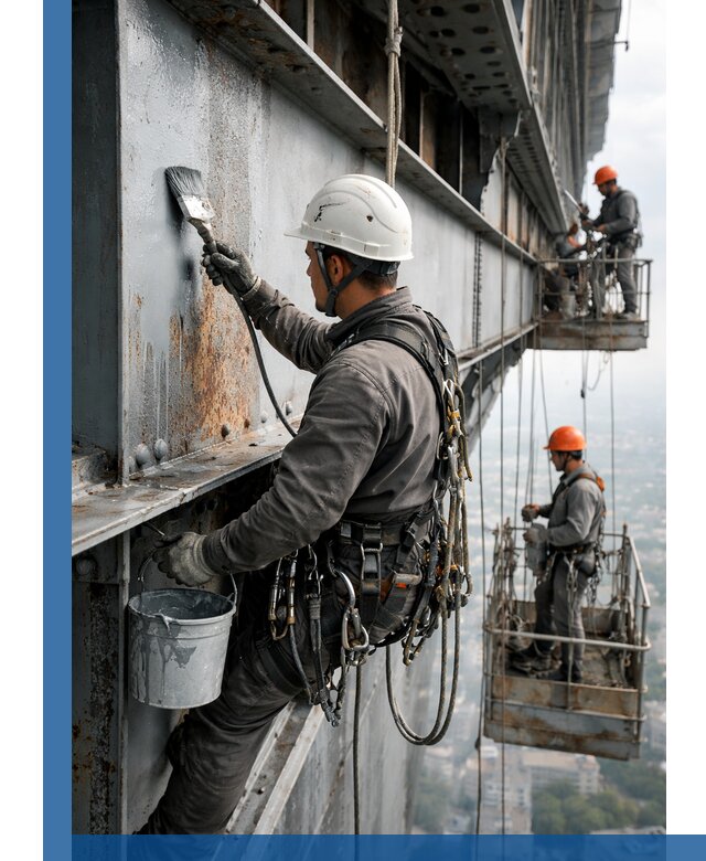 Покраска металлоконструкций на высоте в Шебекине профессионально