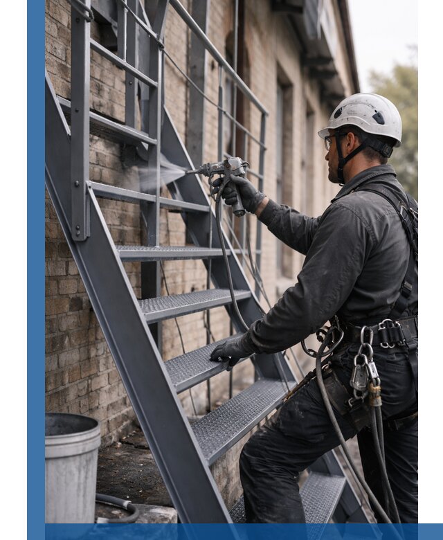 Покраска и антикоррозионная защита пожарных лестниц в Шебекине