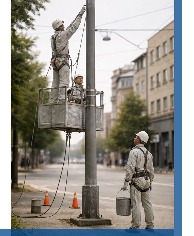Покраска опор освещения в Шебекине от 5091 р. | ВЫСОТНИК-Шбк