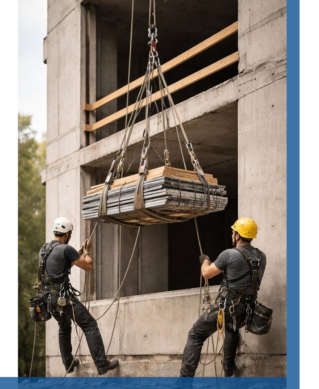 Подъем материала на этаж веревками в Шебекине от 1527 р. | ВЫСОТНИК-Шбк