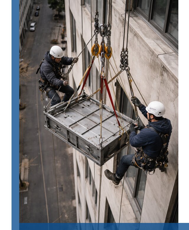 Спуск и подъем грузов по фасаду в Шебекине для зданий