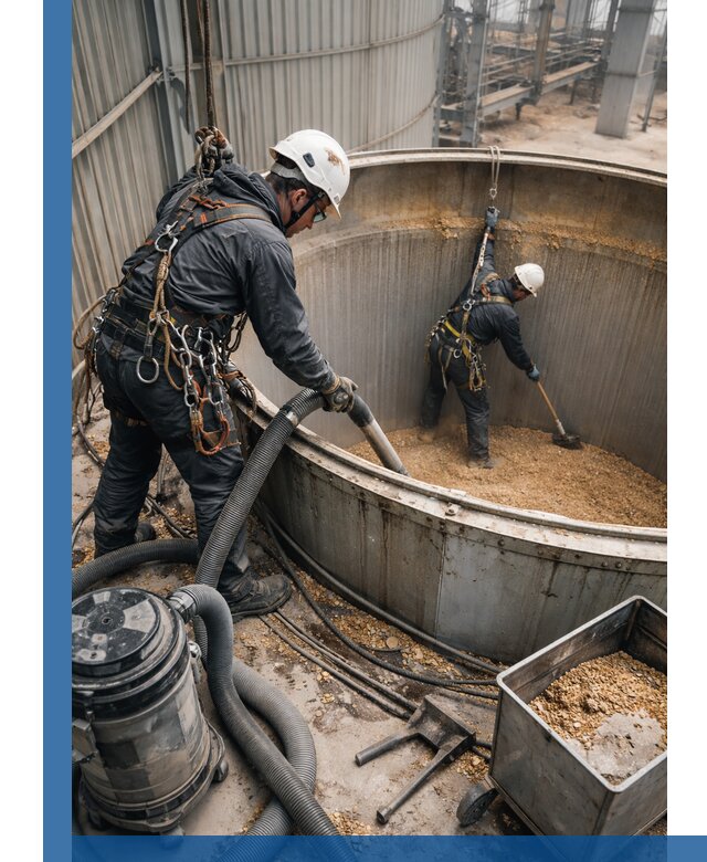 Профессиональная чистка зерновых бункеров в Шебекине с выездом