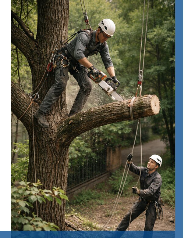 Спил деревьев альпинистами в Шебекине от 8145 р. | ВЫСОТНИК-Шбк