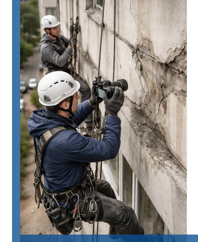 Фотофиксация дефектов фасада с высотной съемкой в Шебекине