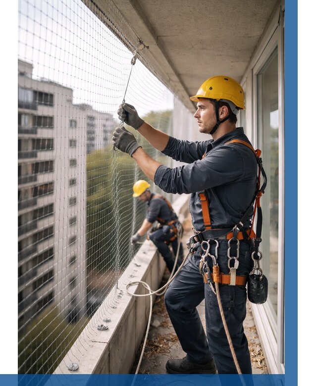 Монтаж сетки от птиц в Шебекине от 4581 р. | ВЫСОТНИК-Шбк